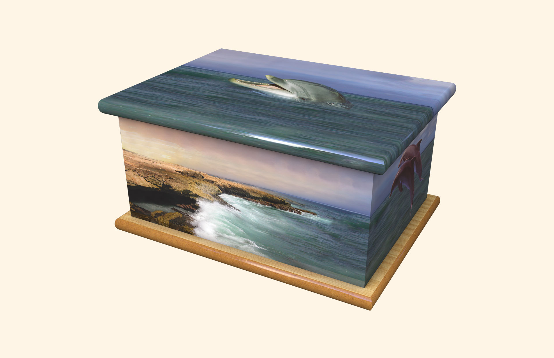 Dolphins adult ashes casket